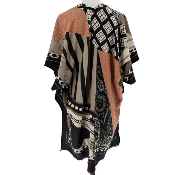 Kollie More Multicolor Open Front Kimono Cardigan Shawl, OS - Picture 3 of 8